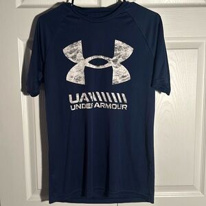Under Armour Navy Blue Logo T-Shirt Dri-Fit